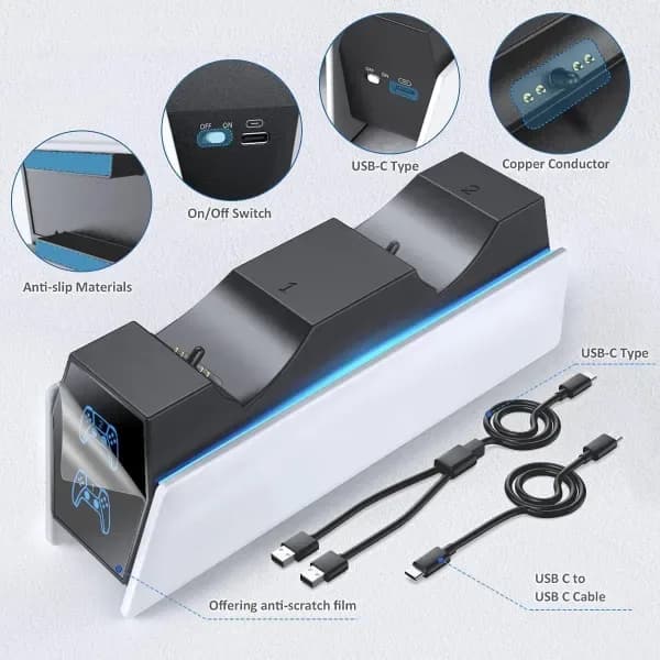 PS5 Controller Charging Station With 4K UHD Wifi Camera