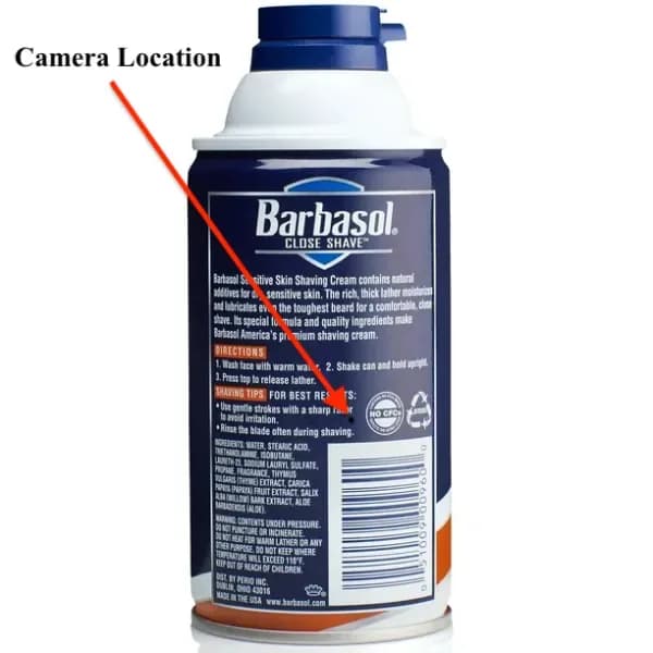 4K UHD Barbasol Shaving Cream Can Camera