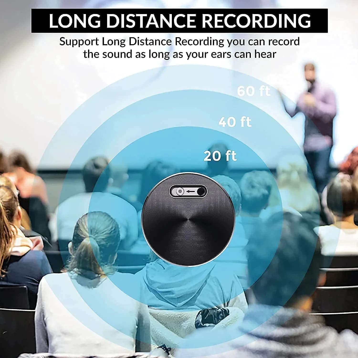 Magnetic 250 Hour Audio Miniature Voice Activated Recorder