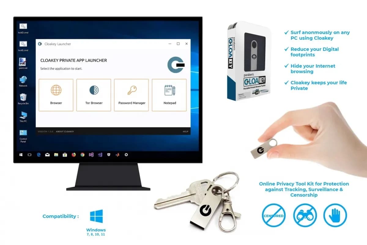 Cloakey Online Computer Internet Browser Privacy Anti Track Stick