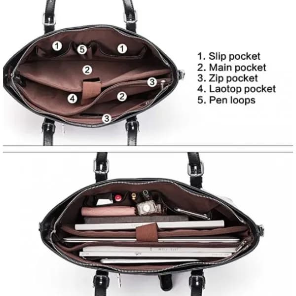 Womens 11″ X 14″ Leather Laptop Bulletproof Tote Level IIIA Ballistics Shield