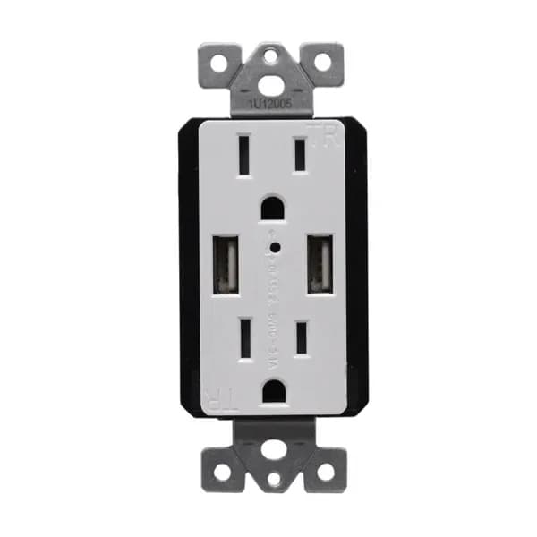 Fully Functional Hardwired USB Receptacle Outlet Plug With Wifi 4K UHD Camera
